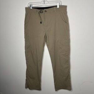 PrAna Stretch Zion Hiking Pants Mens Large Beige Nylon Travel Outdoor Climbing